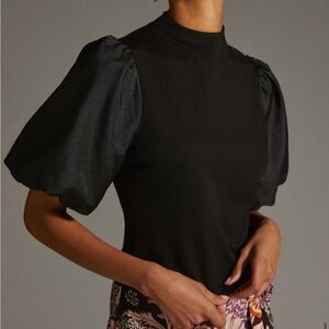 Puff sleeve ponte top